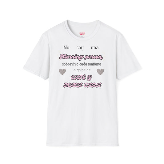 Camiseta “Morning Person: Café y Mala Cara” – Humor matutino con estilo